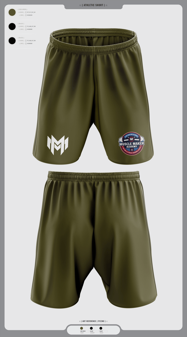 Athletic Shorts With Pockets, Muscle Maker Academy, Space Force, Teamtime, Team time, sublimation, custom sports apparel, team uniforms, spirit wear, spiritwear, sports uniforms, custom shirts, team store, custom team store, fundraiser sports, apparel fundraiser