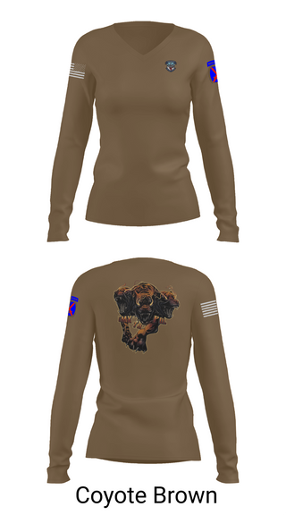 Womens Long Sleeve Vneck Shirt, B Co 277 ASB ASES Section, Army, Teamtime, Team time, sublimation, custom sports apparel, team uniforms, spirit wear, spiritwear, sports uniforms, custom shirts, team store, custom team store, fundraiser sports, apparel fundraiser