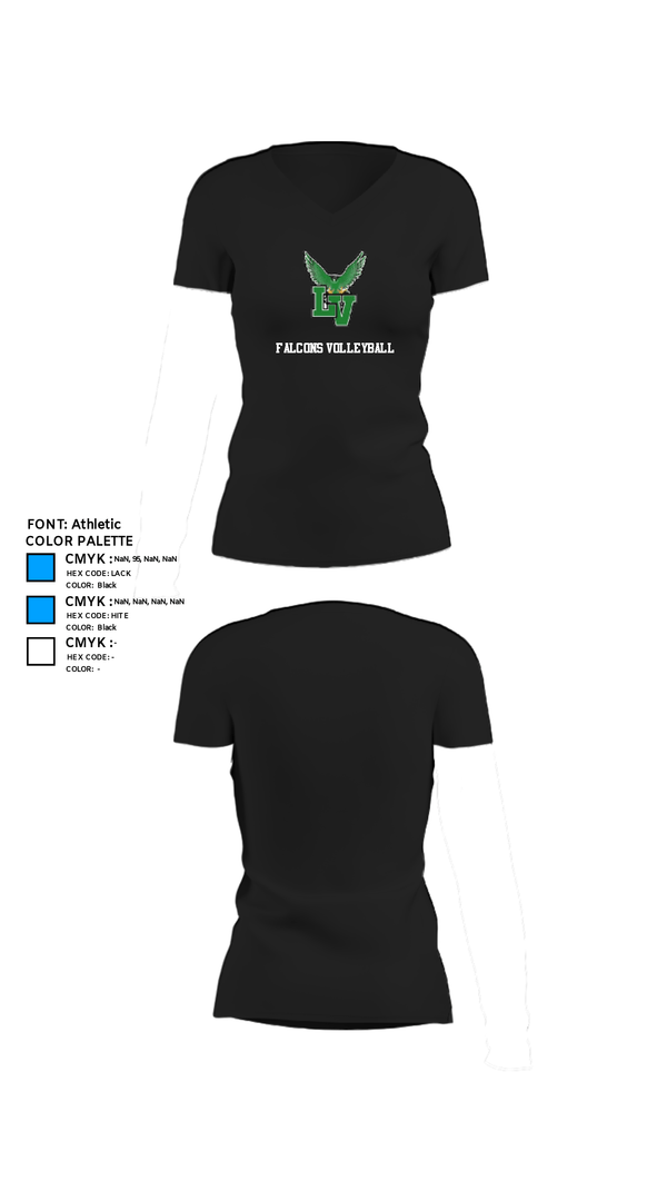 Womens Short Sleeve Vneck Shirt, Falcons Volleyball, Women's Volleyball, Teamtime, Team time, sublimation, custom sports apparel, team uniforms, spirit wear, spiritwear, sports uniforms, custom shirts, team store, custom team store, fundraiser sports, apparel fundraiser