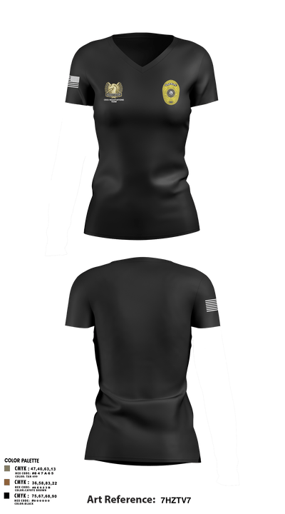 HCSO CNT 41668250 Women's Short Sleeve V-neck Shirt - 9