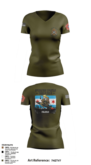 Women's Short Sleeve Vneck Shirt, 34th DSB, Army, Teamtime, Team time, sublimation, custom sports apparel, team uniforms, spirit wear, spiritwear, sports uniforms, custom shirts, team store, custom team store, fundraiser sports, apparel fundraiser