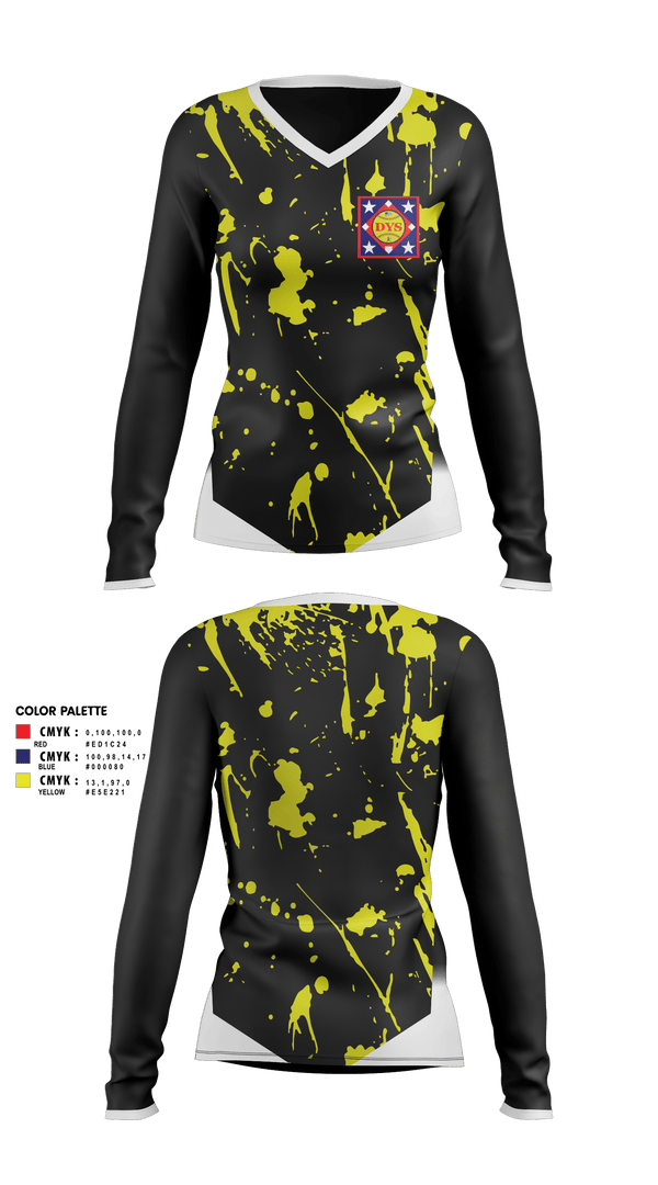 Womens Long Sleeve Vneck Shirt, Diamond Youth Softball, Softball, Teamtime, Team time, sublimation, custom sports apparel, team uniforms, spirit wear, spiritwear, sports uniforms, custom shirts, team store, custom team store, fundraiser sports, apparel fundraiser