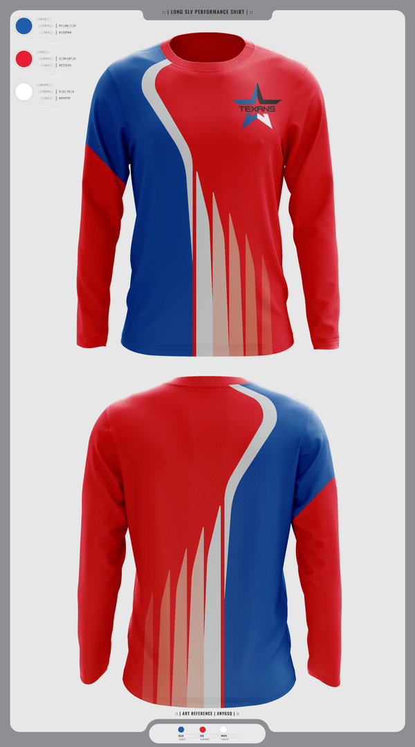 Long Sleeve Performance Shirt, Georgetown Texans, , Teamtime, Team time, sublimation, custom sports apparel, team uniforms, spirit wear, spiritwear, sports uniforms, custom shirts, team store, custom team store, fundraiser sports, apparel fundraiser