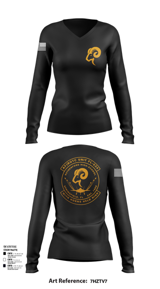 Womens Long Sleeve Vneck Shirt, AFJROTC FL-034, Air Force, Teamtime, Team time, sublimation, custom sports apparel, team uniforms, spirit wear, spiritwear, sports uniforms, custom shirts, team store, custom team store, fundraiser sports, apparel fundraiser
