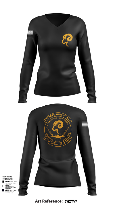 AFJROTC FL-034 58345712 Women's Long Sleeve V-neck Shirt - 119