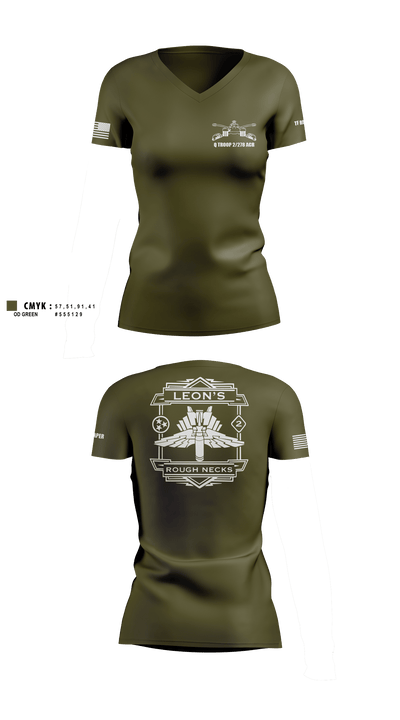 Q TROOP 2/278 ACR 39002186 Women's Short Sleeve V-neck Shirt - 11