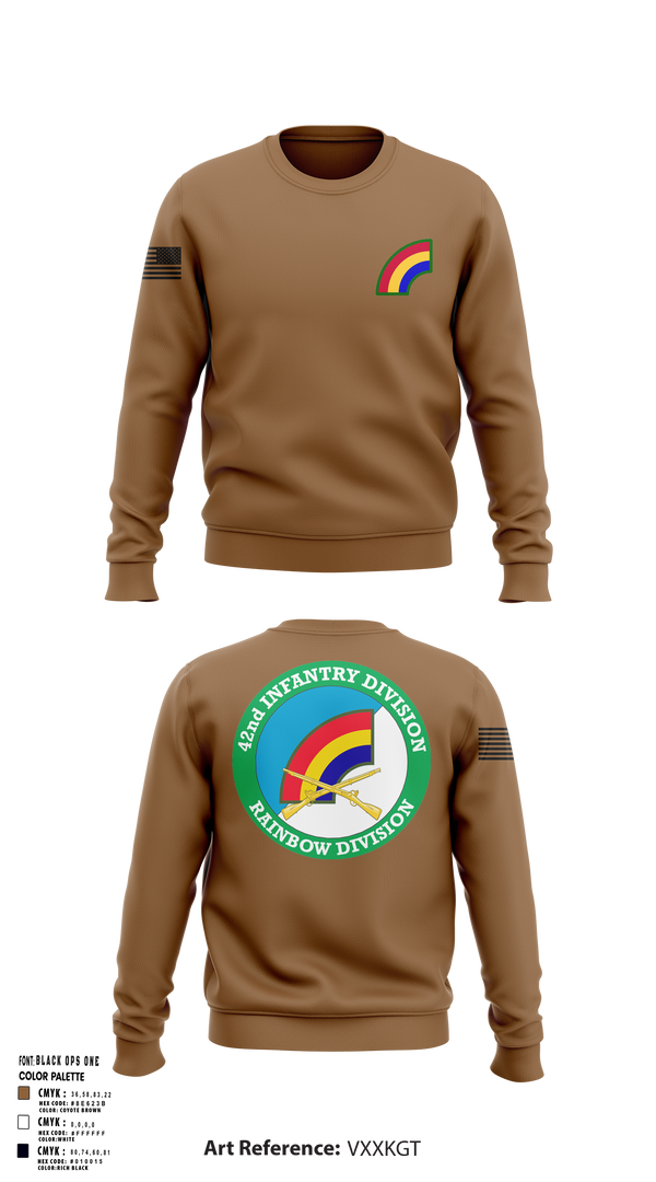 Crew Neck Sweatshirt, 42nd ID, Army, Teamtime, Team time, sublimation, custom sports apparel, team uniforms, spirit wear, spiritwear, sports uniforms, custom shirts, team store, custom team store, fundraiser sports, apparel fundraiser