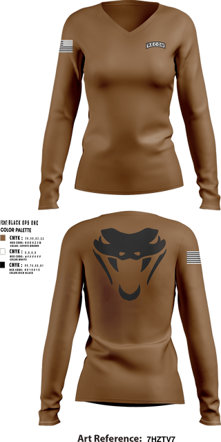 Womens Long Sleeve Vneck Shirt, RookVIPERS, Army, Teamtime, Team time, sublimation, custom sports apparel, team uniforms, spirit wear, spiritwear, sports uniforms, custom shirts, team store, custom team store, fundraiser sports, apparel fundraiser