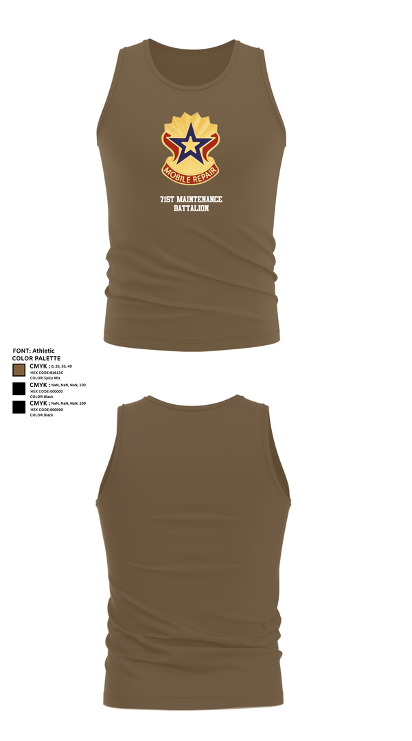 Tank Top, 71st Maintenance Battalion, Army, Teamtime, Team time, sublimation, custom sports apparel, team uniforms, spirit wear, spiritwear, sports uniforms, custom shirts, team store, custom team store, fundraiser sports, apparel fundraiser