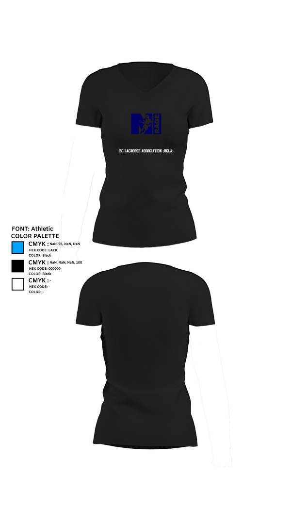 Womens Short Sleeve Vneck Shirt, BC Lacrosse Association (BCLA), Men's Lacrosse, Teamtime, Team time, sublimation, custom sports apparel, team uniforms, spirit wear, spiritwear, sports uniforms, custom shirts, team store, custom team store, fundraiser sports, apparel fundraiser