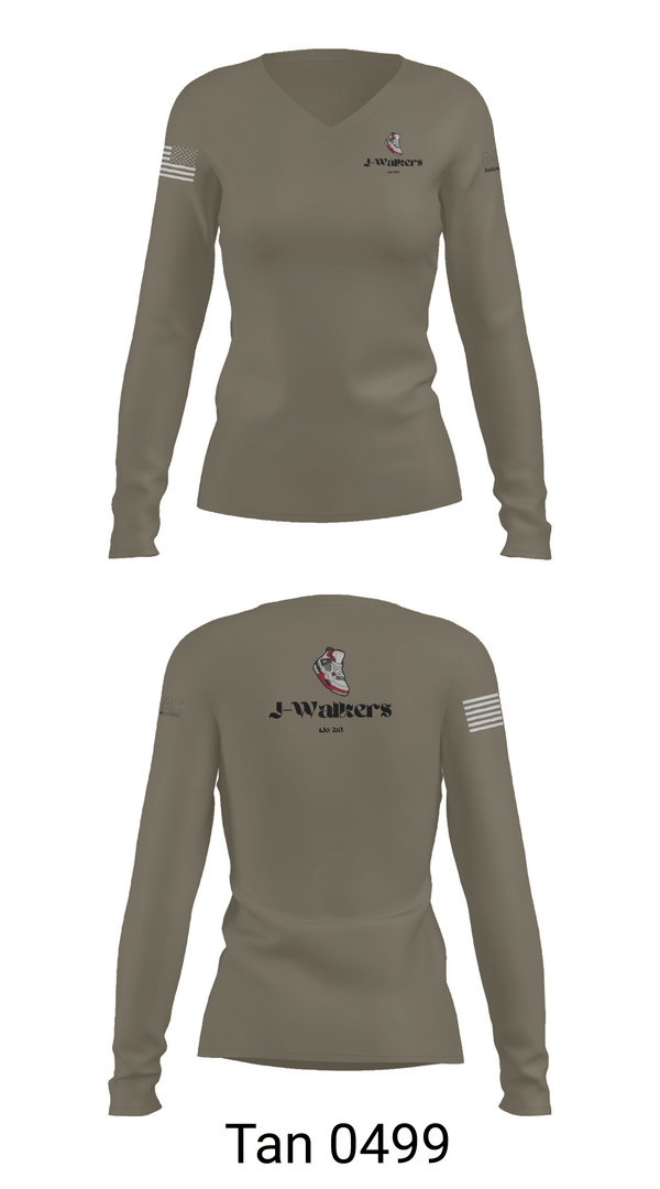 Womens Long Sleeve Vneck Shirt 1, J WALKERS, Air Force, Teamtime, Team time, sublimation, custom sports apparel, team uniforms, spirit wear, spiritwear, sports uniforms, custom shirts, team store, custom team store, fundraiser sports, apparel fundraiser