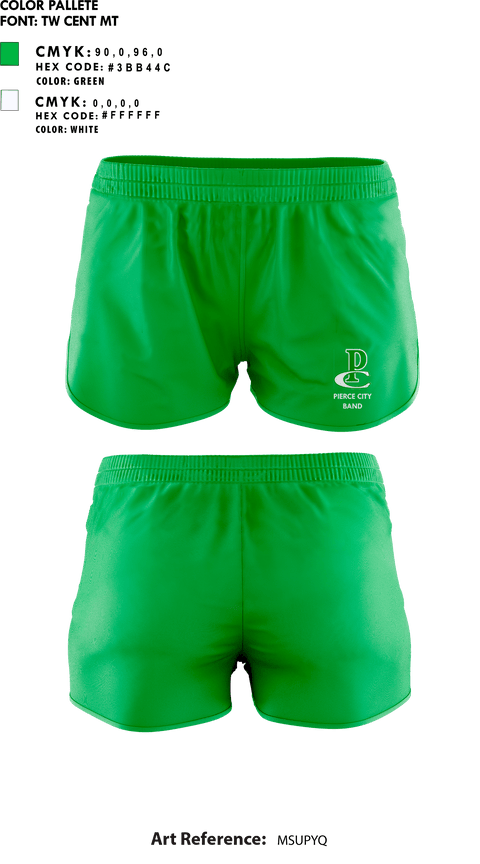 Womens Shorts, Pierce City High School Band, Spirit Store, Teamtime, Team time, sublimation, custom sports apparel, team uniforms, spirit wear, spiritwear, sports uniforms, custom shirts, team store, custom team store, fundraiser sports, apparel fundraiser