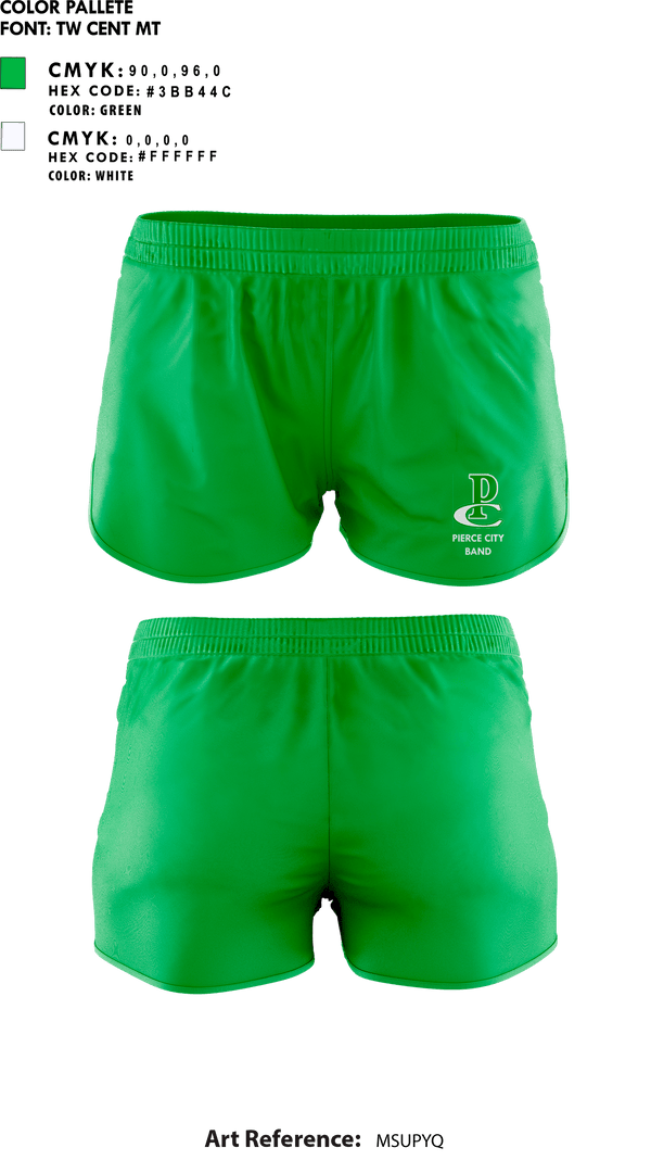 Womens Shorts, Pierce City High School Band, Spirit Store, Teamtime, Team time, sublimation, custom sports apparel, team uniforms, spirit wear, spiritwear, sports uniforms, custom shirts, team store, custom team store, fundraiser sports, apparel fundraiser