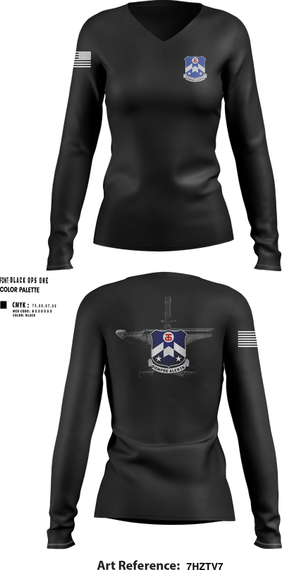 1-357th BSB 16223634 Women's Long Sleeve V-neck Shirt - 27