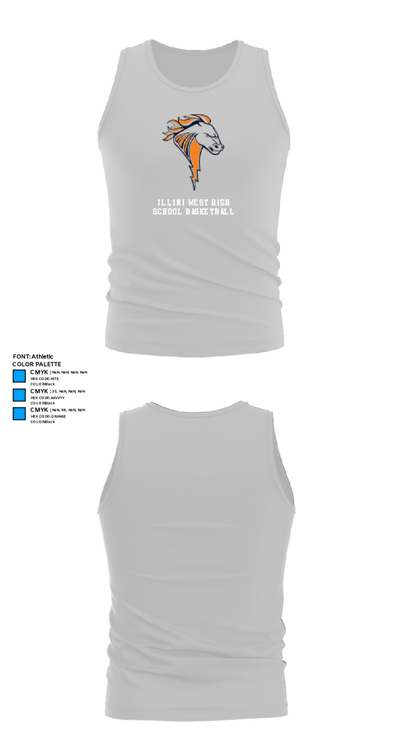 Tank Top, Illini West High School Basketball, Men's Basketball, Teamtime, Team time, sublimation, custom sports apparel, team uniforms, spirit wear, spiritwear, sports uniforms, custom shirts, team store, custom team store, fundraiser sports, apparel fundraiser