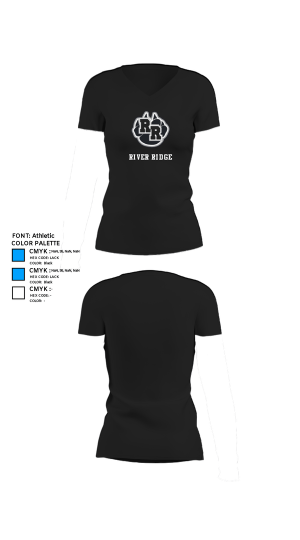 Women's Short Sleeve Vneck Shirt, River Ridge, Spirit Store, Teamtime, Team time, sublimation, custom sports apparel, team uniforms, spirit wear, spiritwear, sports uniforms, custom shirts, team store, custom team store, fundraiser sports, apparel fundraiser