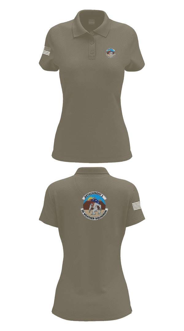 Womens Short Sleeve Performance Polo, Detachment 1, 3rd Combat Weather Sqd, Air Force, Teamtime, Team time, sublimation, custom sports apparel, team uniforms, spirit wear, spiritwear, sports uniforms, custom shirts, team store, custom team store, fundraiser sports, apparel fundraiser