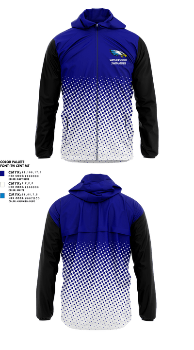 Wethersfield High School Swimming 91807483 Windbreaker - 1