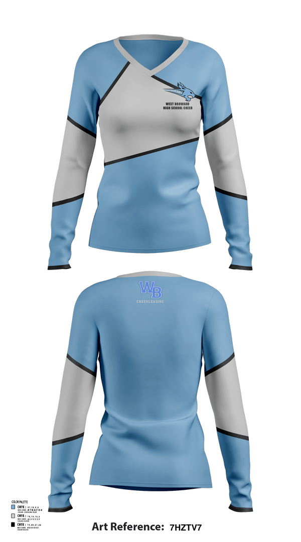 Womens Long Sleeve Vneck Shirt, West Broward High School Cheer, Cheer, Teamtime, Team time, sublimation, custom sports apparel, team uniforms, spirit wear, spiritwear, sports uniforms, custom shirts, team store, custom team store, fundraiser sports, apparel fundraiser