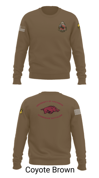 Crew Neck Sweatshirt, University of Arkansas Army ROTC - Razorback Battalion, Army, Teamtime, Team time, sublimation, custom sports apparel, team uniforms, spirit wear, spiritwear, sports uniforms, custom shirts, team store, custom team store, fundraiser sports, apparel fundraiser
