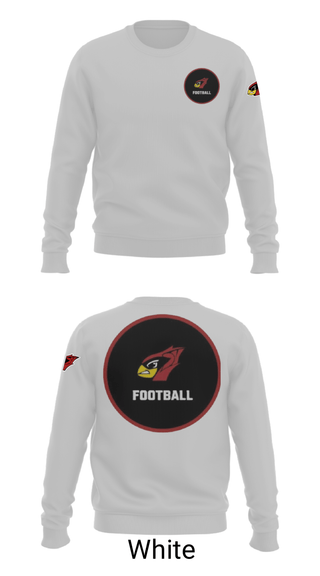 Crew Neck Sweatshirt, Del valle cardinals, Football, Teamtime, Team time, sublimation, custom sports apparel, team uniforms, spirit wear, spiritwear, sports uniforms, custom shirts, team store, custom team store, fundraiser sports, apparel fundraiser