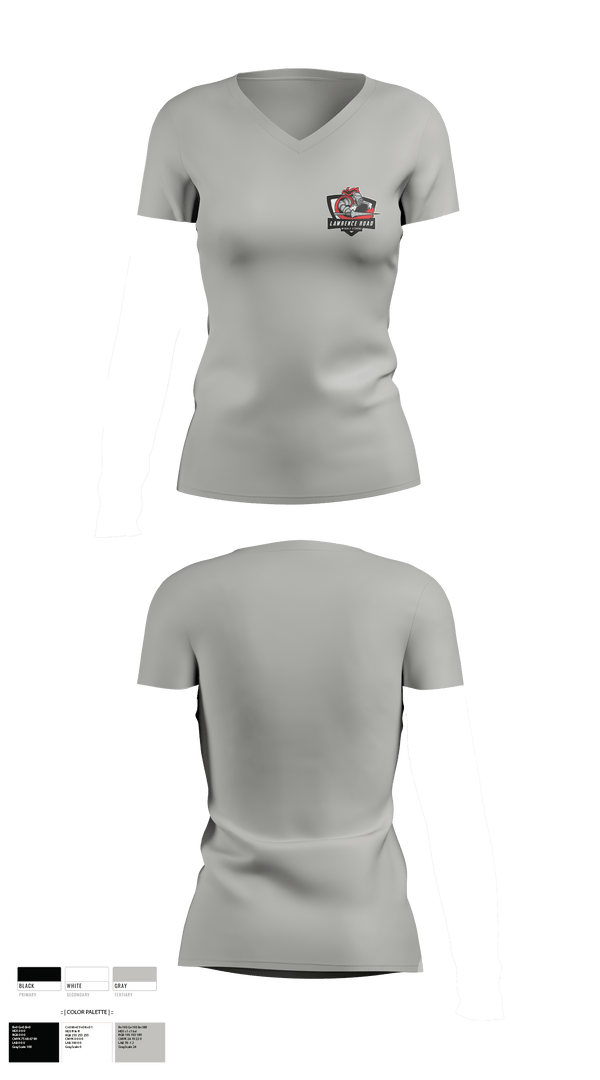 Women's Short Sleeve Vneck Shirt, Lawrence Road Middle School, , Teamtime, Team time, sublimation, custom sports apparel, team uniforms, spirit wear, spiritwear, sports uniforms, custom shirts, team store, custom team store, fundraiser sports, apparel fundraiser