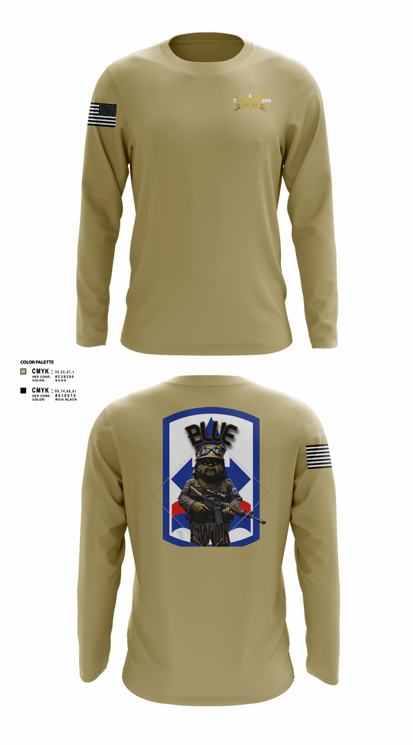 Long Sleeve Performance Shirt, Bad boyzBlue Ewok, Army, Teamtime, Team time, sublimation, custom sports apparel, team uniforms, spirit wear, spiritwear, sports uniforms, custom shirts, team store, custom team store, fundraiser sports, apparel fundraiser