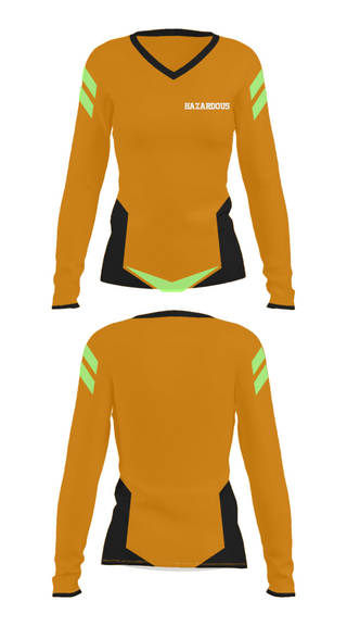 Women's Long Sleeve Vneck Shirt, Hazardous, , Teamtime, Team time, sublimation, custom sports apparel, team uniforms, spirit wear, spiritwear, sports uniforms, custom shirts, team store, custom team store, fundraiser sports, apparel fundraiser