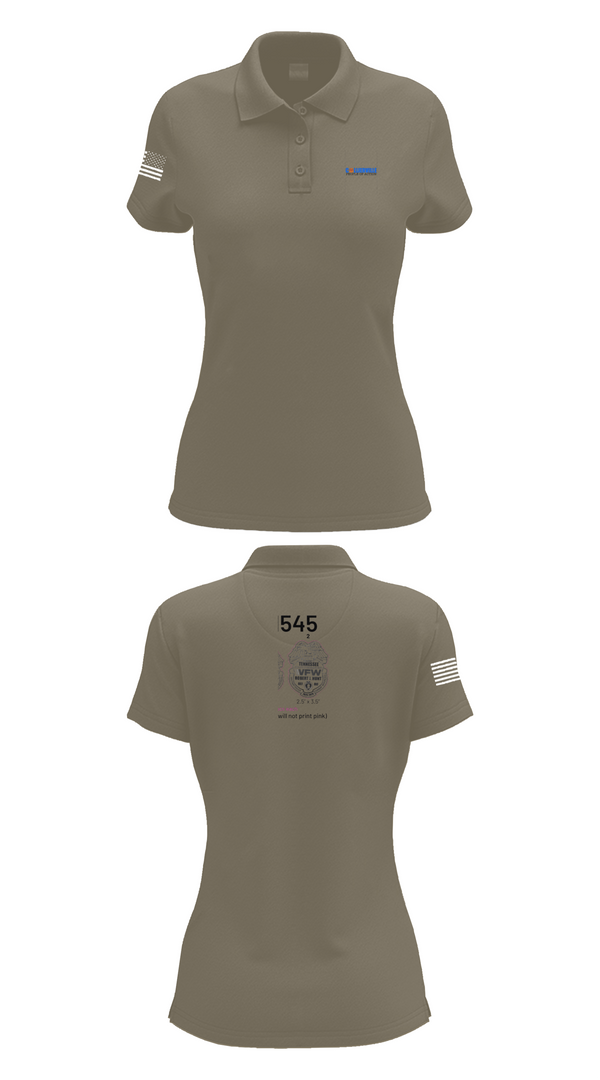 Womens Short Sleeve Performance Polo, TN VFW, Army, Teamtime, Team time, sublimation, custom sports apparel, team uniforms, spirit wear, spiritwear, sports uniforms, custom shirts, team store, custom team store, fundraiser sports, apparel fundraiser