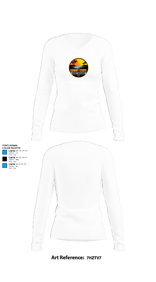 Womens Long Sleeve Vneck Shirt, Sunny State Property Maintenance, , Teamtime, Team time, sublimation, custom sports apparel, team uniforms, spirit wear, spiritwear, sports uniforms, custom shirts, team store, custom team store, fundraiser sports, apparel fundraiser