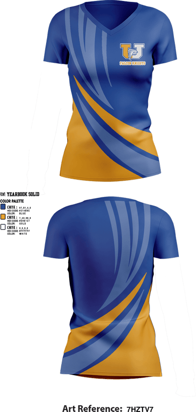 FalconKnights 34036370 Women's Short Sleeve V-neck Shirt - 1