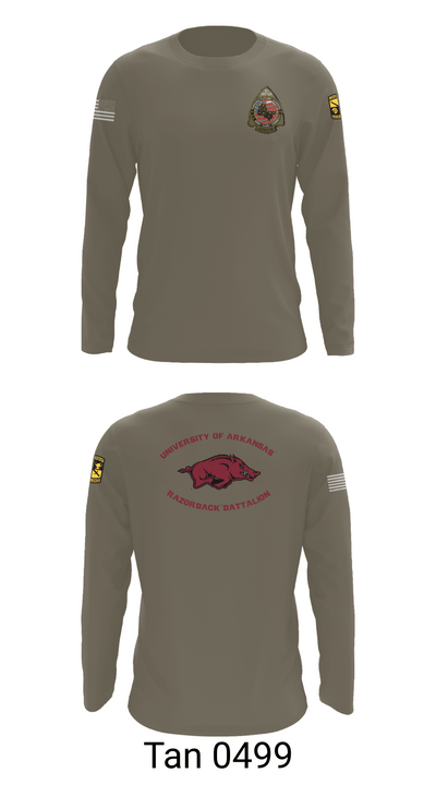 University of Arkansas Army ROTC - Razorback Battalion 15416563 Long Sleeve Performance Shirt - 66
