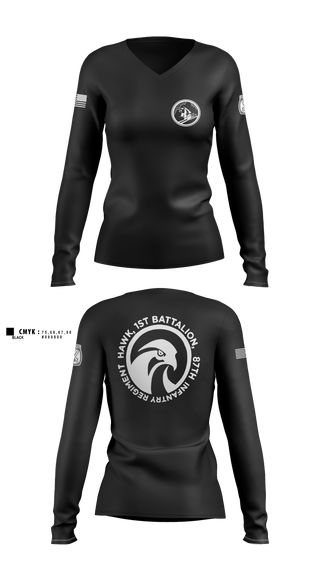 Womens Long Sleeve Vneck Shirt, Diesel, 3-71CAV, Army, Teamtime, Team time, sublimation, custom sports apparel, team uniforms, spirit wear, spiritwear, sports uniforms, custom shirts, team store, custom team store, fundraiser sports, apparel fundraiser