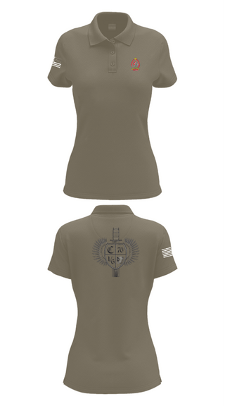 Women's Short Sleeve Performance Polo, 1/6 Charlie company, , Teamtime, Team time, sublimation, custom sports apparel, team uniforms, spirit wear, spiritwear, sports uniforms, custom shirts, team store, custom team store, fundraiser sports, apparel fundraiser