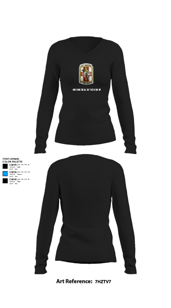 Womens Long Sleeve Vneck Shirt, 43rd Medical Detachment, , Teamtime, Team time, sublimation, custom sports apparel, team uniforms, spirit wear, spiritwear, sports uniforms, custom shirts, team store, custom team store, fundraiser sports, apparel fundraiser