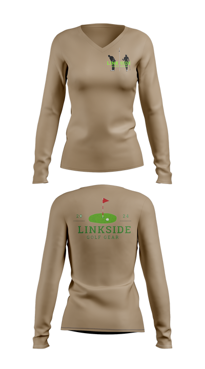 On the Links Golf Co 48920069 Women's Long Sleeve V-neck Shirt - 41