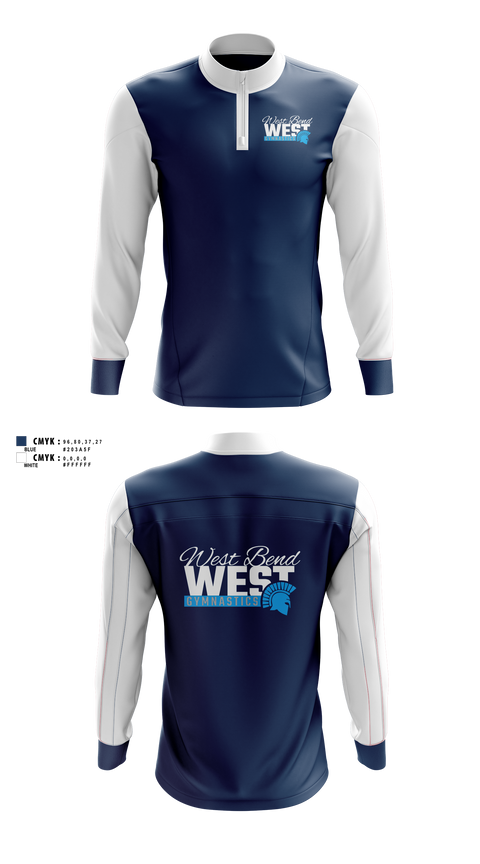 Quarter Zip Jacket, West Bend West Gymnastics, Spirit Store, Teamtime, Team time, sublimation, custom sports apparel, team uniforms, spirit wear, spiritwear, sports uniforms, custom shirts, team store, custom team store, fundraiser sports, apparel fundraiser