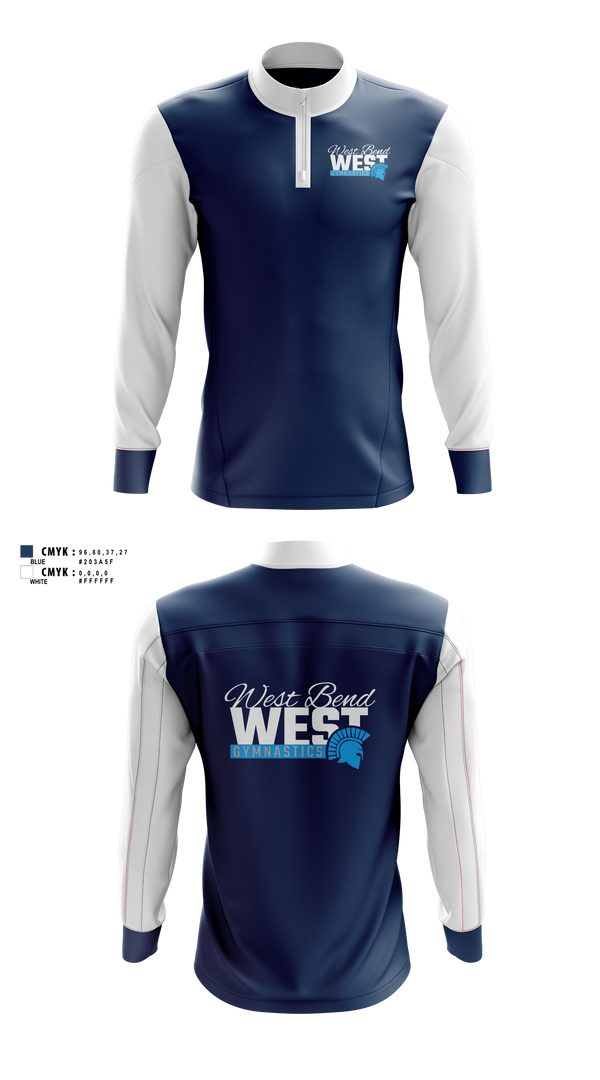 Quarter Zip Jacket, West Bend West Gymnastics, Spirit Store, Teamtime, Team time, sublimation, custom sports apparel, team uniforms, spirit wear, spiritwear, sports uniforms, custom shirts, team store, custom team store, fundraiser sports, apparel fundraiser