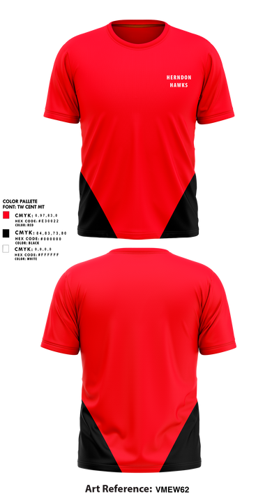 Herndon Hawks 57637079 Short Sleeve Performance Shirt - 1
