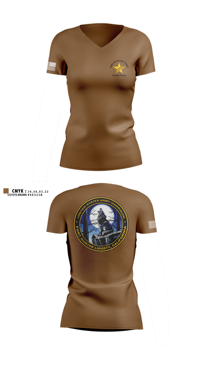 USAG Fort Hunter Liggett 63264859 Women's Short Sleeve V-neck Shirt - 3