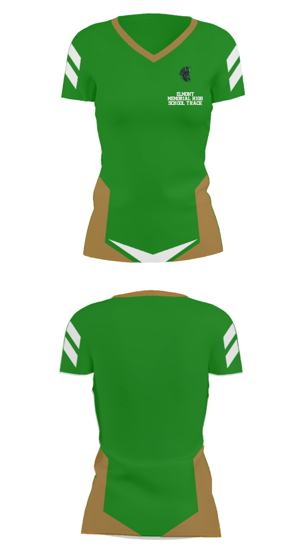 Women's Short Sleeve Vneck Shirt, Elmont Memorial High School Track, Track & Field, Teamtime, Team time, sublimation, custom sports apparel, team uniforms, spirit wear, spiritwear, sports uniforms, custom shirts, team store, custom team store, fundraiser sports, apparel fundraiser