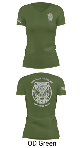 Womens Short Sleeve Vneck Shirt, San Marcos Police Mounted Unit, , Teamtime, Team time, sublimation, custom sports apparel, team uniforms, spirit wear, spiritwear, sports uniforms, custom shirts, team store, custom team store, fundraiser sports, apparel fundraiser