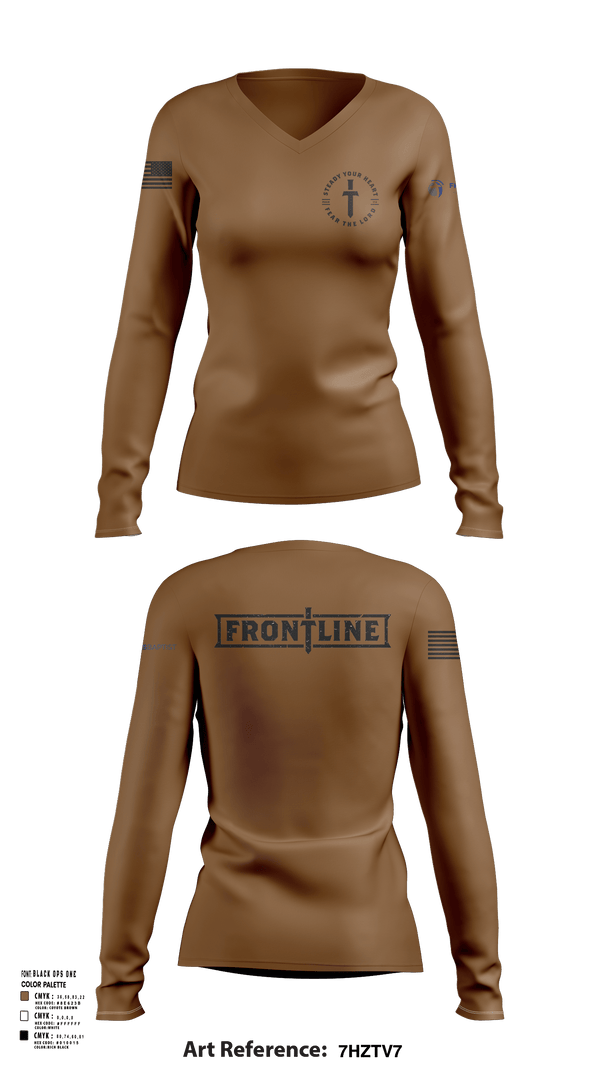Womens Long Sleeve Vneck Shirt, Friends Baptist Church, , Teamtime, Team time, sublimation, custom sports apparel, team uniforms, spirit wear, spiritwear, sports uniforms, custom shirts, team store, custom team store, fundraiser sports, apparel fundraiser