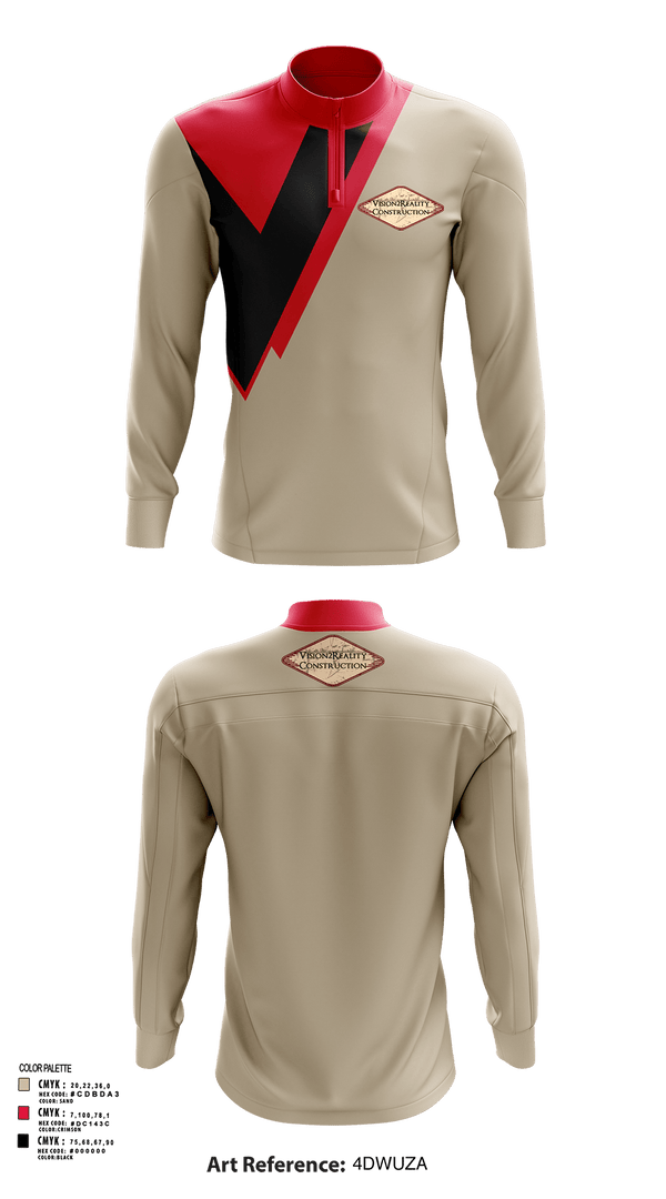 Quarter Zip Jacket, Vision2Reality, , Teamtime, Team time, sublimation, custom sports apparel, team uniforms, spirit wear, spiritwear, sports uniforms, custom shirts, team store, custom team store, fundraiser sports, apparel fundraiser