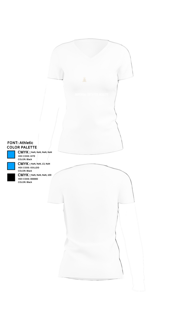 Womens Short Sleeve Vneck Shirt, Imperial Estates Realty, , Teamtime, Team time, sublimation, custom sports apparel, team uniforms, spirit wear, spiritwear, sports uniforms, custom shirts, team store, custom team store, fundraiser sports, apparel fundraiser
