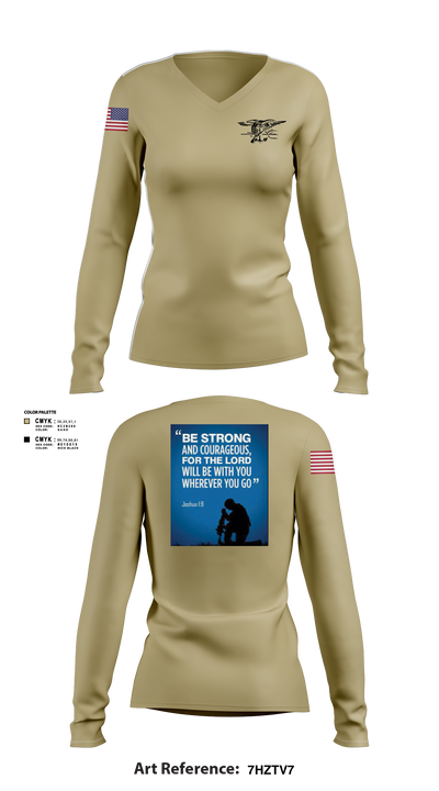 Navy Seal  Women's Long Sleeve V-neck Shirt - 1