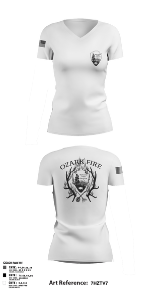 Women's Short Sleeve Vneck Shirt, OZARK FIRE, Fire Department, Teamtime, Team time, sublimation, custom sports apparel, team uniforms, spirit wear, spiritwear, sports uniforms, custom shirts, team store, custom team store, fundraiser sports, apparel fundraiser