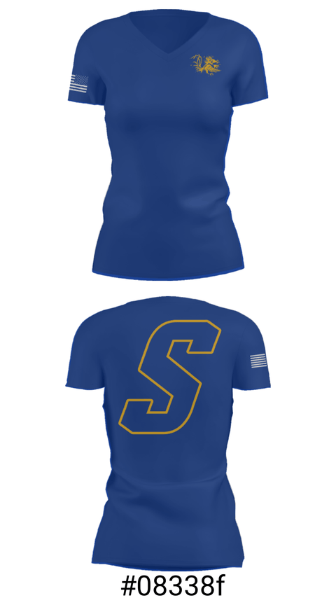 Women's Short Sleeve Vneck Shirt, Sumter High School Track, Track & Field, Teamtime, Team time, sublimation, custom sports apparel, team uniforms, spirit wear, spiritwear, sports uniforms, custom shirts, team store, custom team store, fundraiser sports, apparel fundraiser