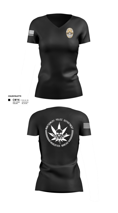 Womens Short Sleeve Vneck Shirt, NARCOTICS BUREAU, Police, Teamtime, Team time, sublimation, custom sports apparel, team uniforms, spirit wear, spiritwear, sports uniforms, custom shirts, team store, custom team store, fundraiser sports, apparel fundraiser