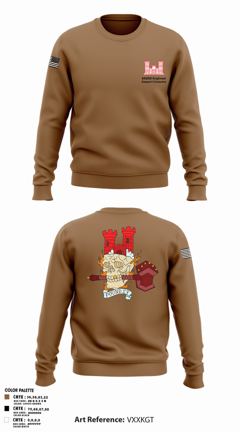 Crew Neck Sweatshirt, 642nd Engineer Support Company642ND Engineer Support Company, Army, Teamtime, Team time, sublimation, custom sports apparel, team uniforms, spirit wear, spiritwear, sports uniforms, custom shirts, team store, custom team store, fundraiser sports, apparel fundraiser